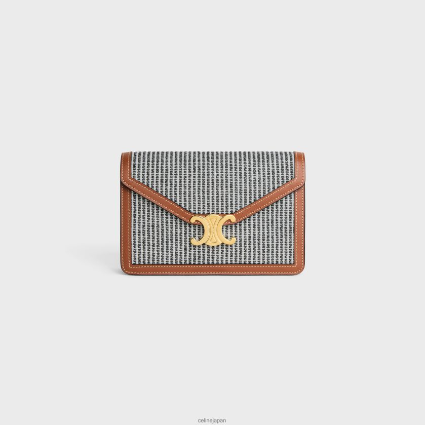 【CELINE】チェーンウォレット マーゴ ストライプ カーフスキン アクセサリー CELINE チェーン ウォレット マーゴ（ストライプ