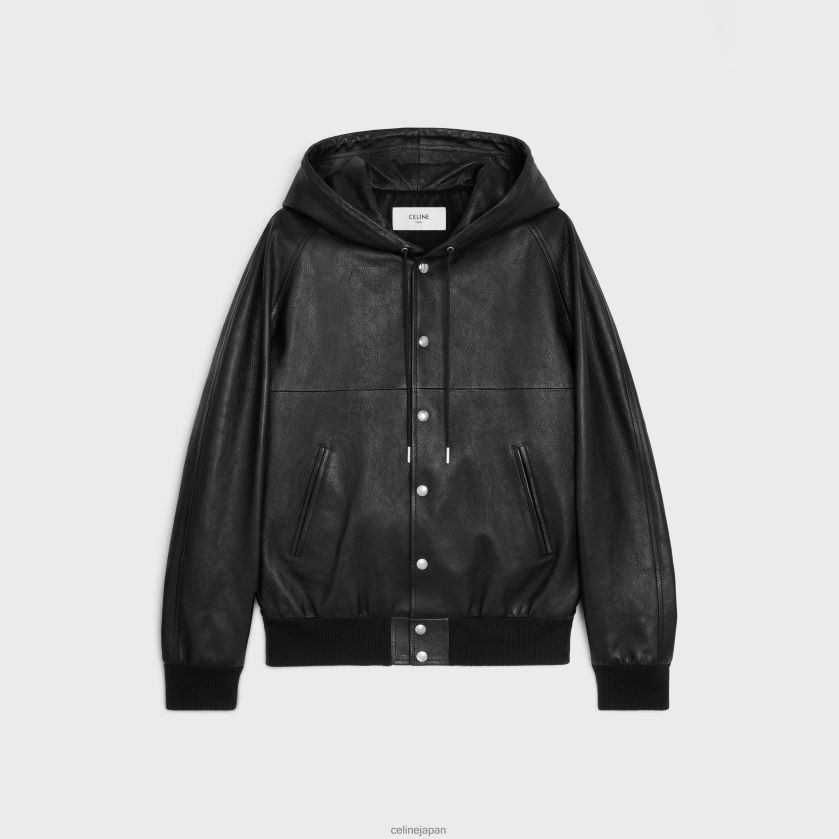 衣服 CELINE 柔らかいラムスキンのゆったりとしたブルゾンジャケット 黒 男性 8JBDJJ1783