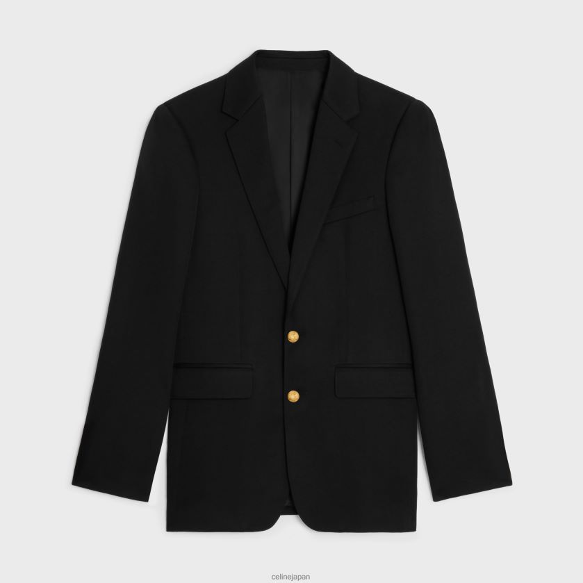 衣服 CELINE ダイアゴナルウールのクラシックジャケット 黒 男性 8JBDJJ1786
