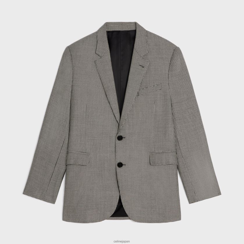 衣服 CELINE カシミアウールのボクシージャケット クレイ/ノワール 男性 8JBDJJ1788